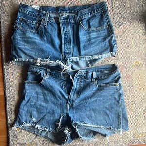 Levi’s distressed shorts, size 12, style 501, medium wash